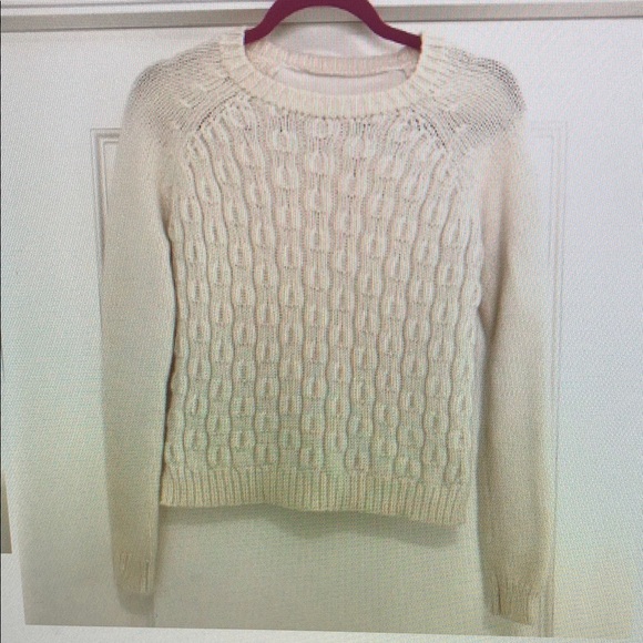 Cable Knit Sweater with Solid Fabric Back-S - Picture 1 of 1
